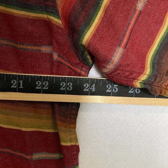 Orvis Button Down Shirt Men’s Size XL Short Sleeve Shirt Striped Cotton Orange - Picture 6 of 8